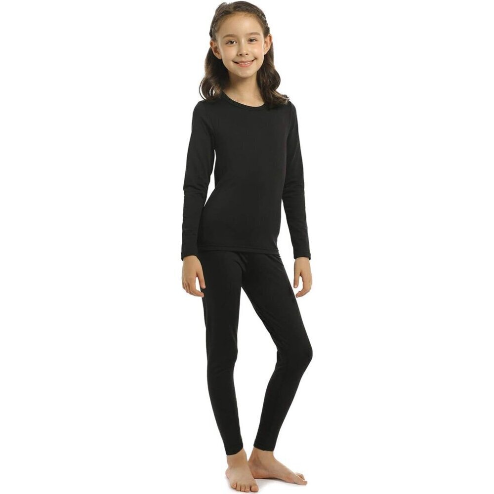 Girls Thermal Underwear Set for Kids Long Johns Fleece Lined Base Layer Top & Bo